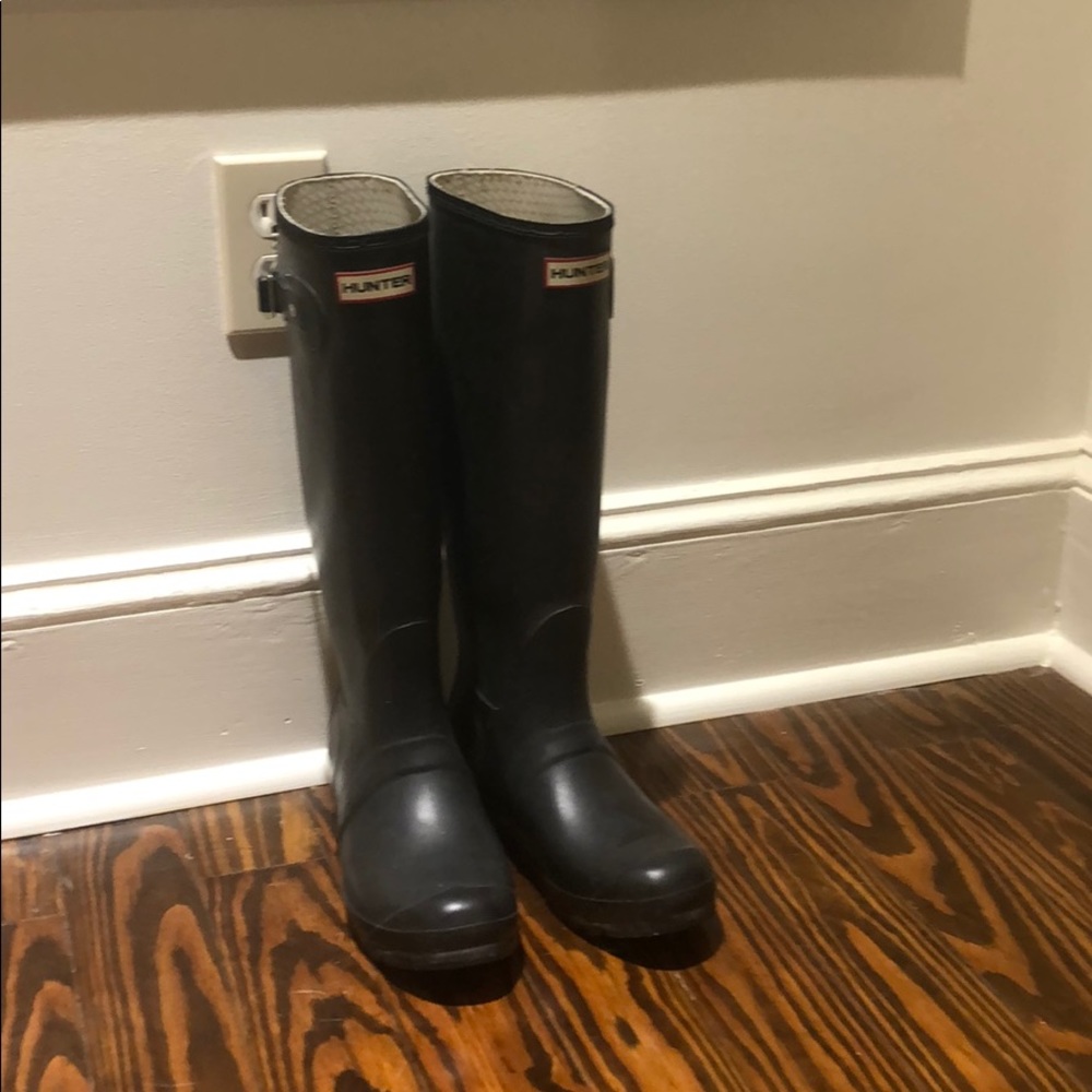Black Tall Hunter Rain Boots